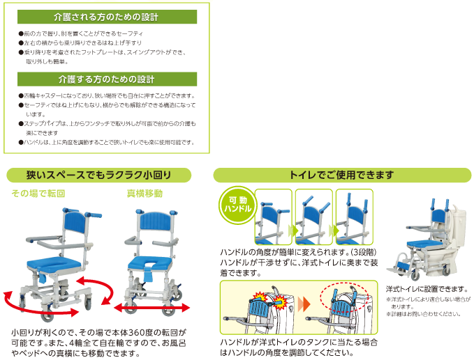 ランキングや新製品 法人様限定 代引き不可 シャトレチェアC 4輪自在タイプ U型シート バケツ付 STR6204 ウチヱ お風呂 椅子 浴用 シャワーキャリー  折りたたみ 介護用品